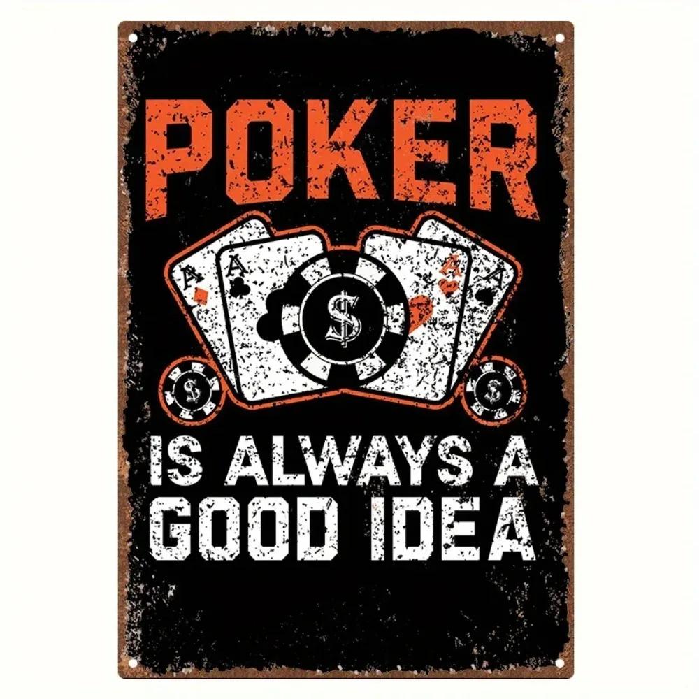 Vintage Poker Metal Tin Sign Wall Decor 20x30cm Bar Man Cave Pub Garage Art