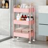 Mobile Storage Rack Trolley Organizer Kitchen Household Multifunctional Cart With Wheels Home Accessories Multi Storey Bookshelf