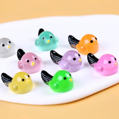 5Pcs Kawaii Mini Pássaros Luminosos Resina Pássaro Fada Jardim Decoração Miniaturas Estatuetas Pássaros Musgo Microlandscape Acessórios Diy
