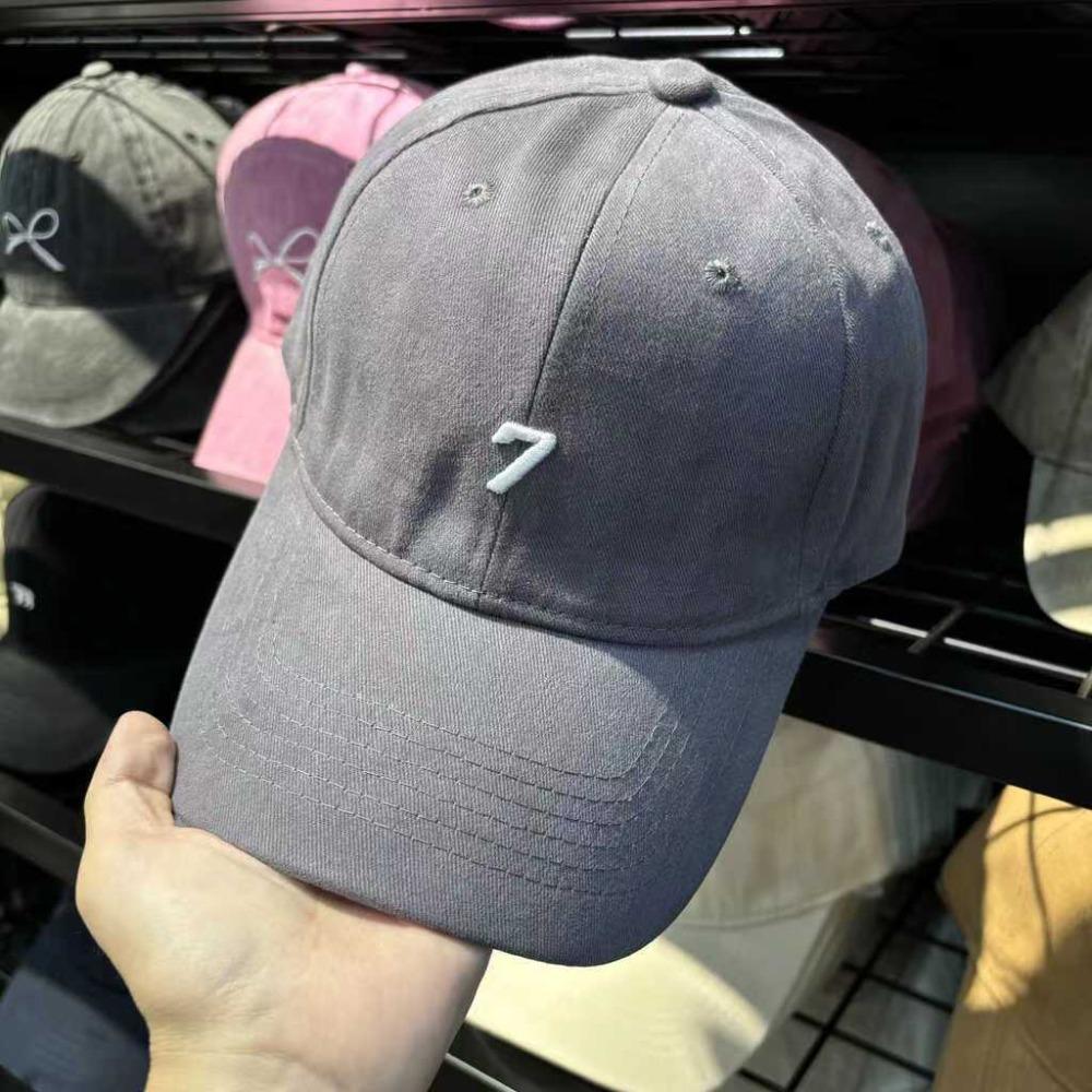 Cotton Embroidered 7 Cap Sunscreen Cotton Peaked Hat Casual Baseball Cap Outdoor