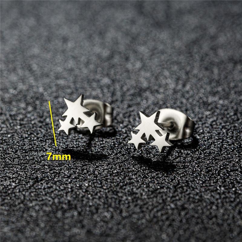 Big Star Earings Punk Stud Earrings Women Minimalist Jewelry Rose Gold Color Stainless Steel Earrings 2024 Piercing Accessories