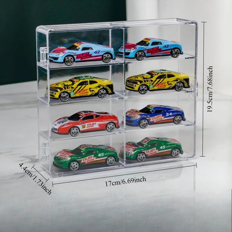 

1pc Transparent Collection Rack, Car Model Storage Box, Dust-proof Storage Ornament Display Rack 1:64 Car Display Cabinet прозрачный