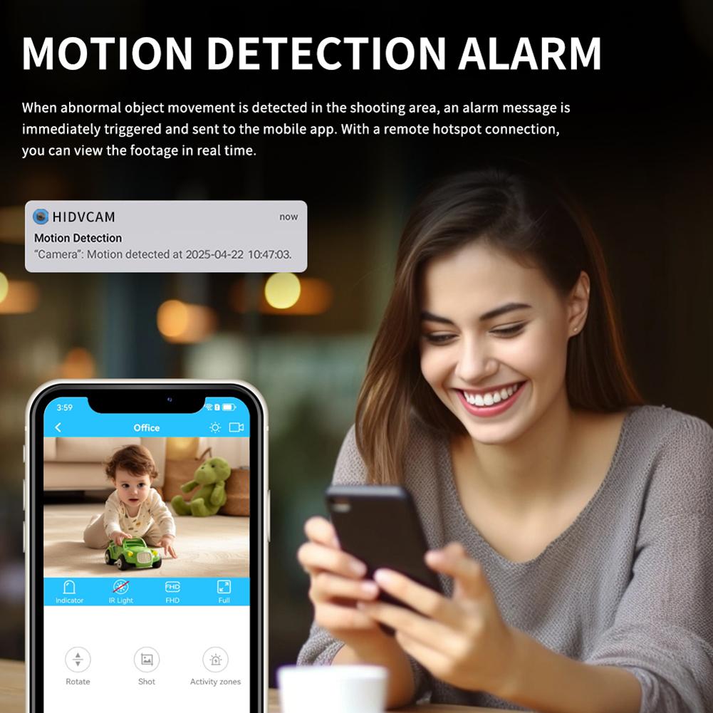 Wireless WiFi Camera 1080P HD Surveillance Camera with Motion Detection and Night Vision Baby Monitor for Baby/Pet/Nanny