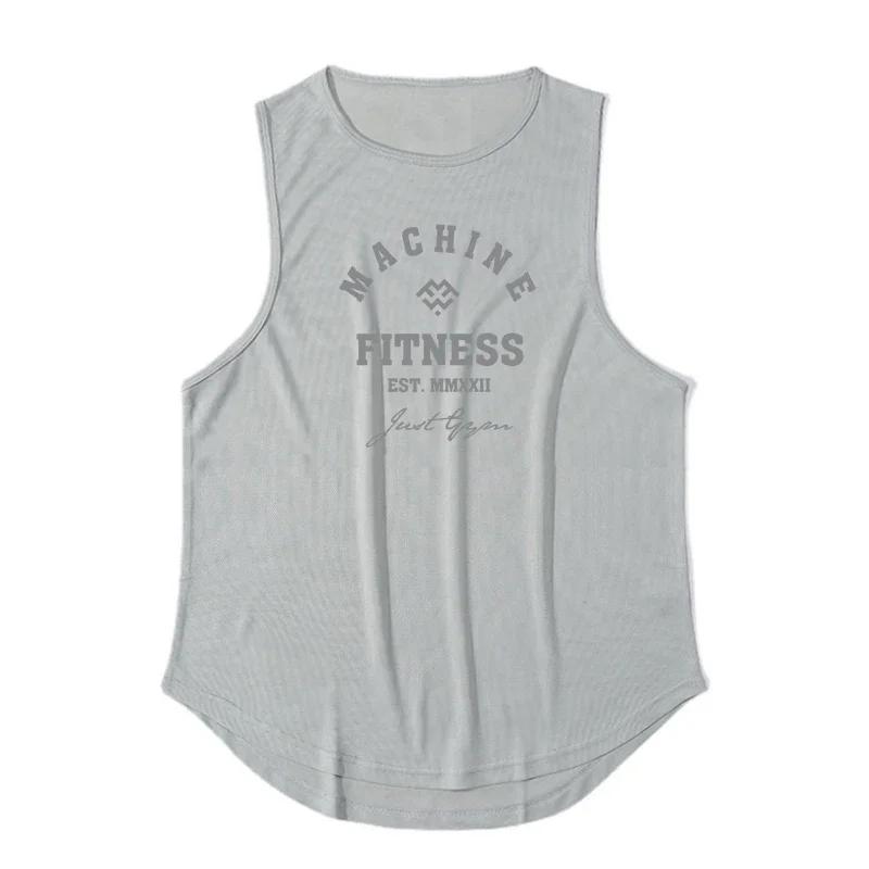 Muscleguys Training Exercise Sleeveless T-shirts Men Running Vests Gym Clothing Mesh Sports Tank Tops Bodybuilding Fitness Stringer Tanktop