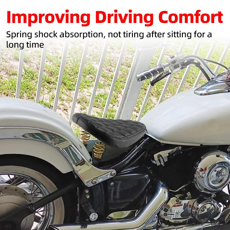 Universal Motorcycle Solo Saddle Seat Cover For Harley Custom Chopper Sportster Bobber Honda Yamaha Spring Bracket Base Seat