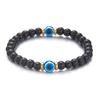 European-American Blue Evil Eye & Black Hematite 8mm Beaded Bracelet 