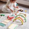 Children's Rainbow Simulation Golf Balance Training Game Indoor Outdoor Sports Set Wooden Toys