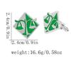 New Exquisite Round Green Oil-drip Balance Scale Cufflinks for Men's French Shirts and Business Attire, Available In Stock. Alloy.