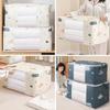 Large Capacity Clothes Storage Bag Organizer With Reinforced Handle Suitable For Blankets Bedding Foldable With Sturdy Zipper