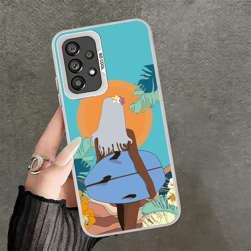 Surfboard Surfing Surf Summer Shockproof Phone Case for Samsung A17 A16 A15 A14 A37 A57 A36 A56 A26 A35 A55 A25 A34 A54 A24 A13