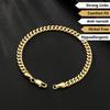 USA Warehouse 14K Gold Plated Cuban Link Chain 5mm Stylish Jewelry Gifts Miami Stainless Steel Wrist Bracelets for Men Women
