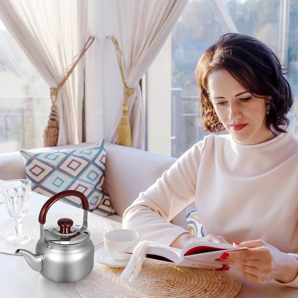 Household Stainless Steel Tea Kettle 750Ml Whistling Portable Kettle Thickened Water Heating for Stove Tea Pot