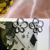 Silver Color Hollow Flower Earrings for Women Girl Fashion Exaggerated Simple Classic Sweet Birthday Jewelry Gift
