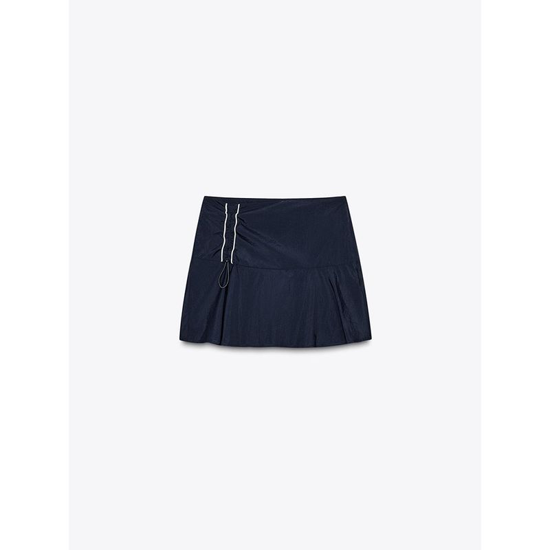 

Za2025 Весна Новая женская одежда Укороченная куртка Верхняя одежда 6318039 Кюлоты с высокой талией 6318040 044 Blue overskirt L