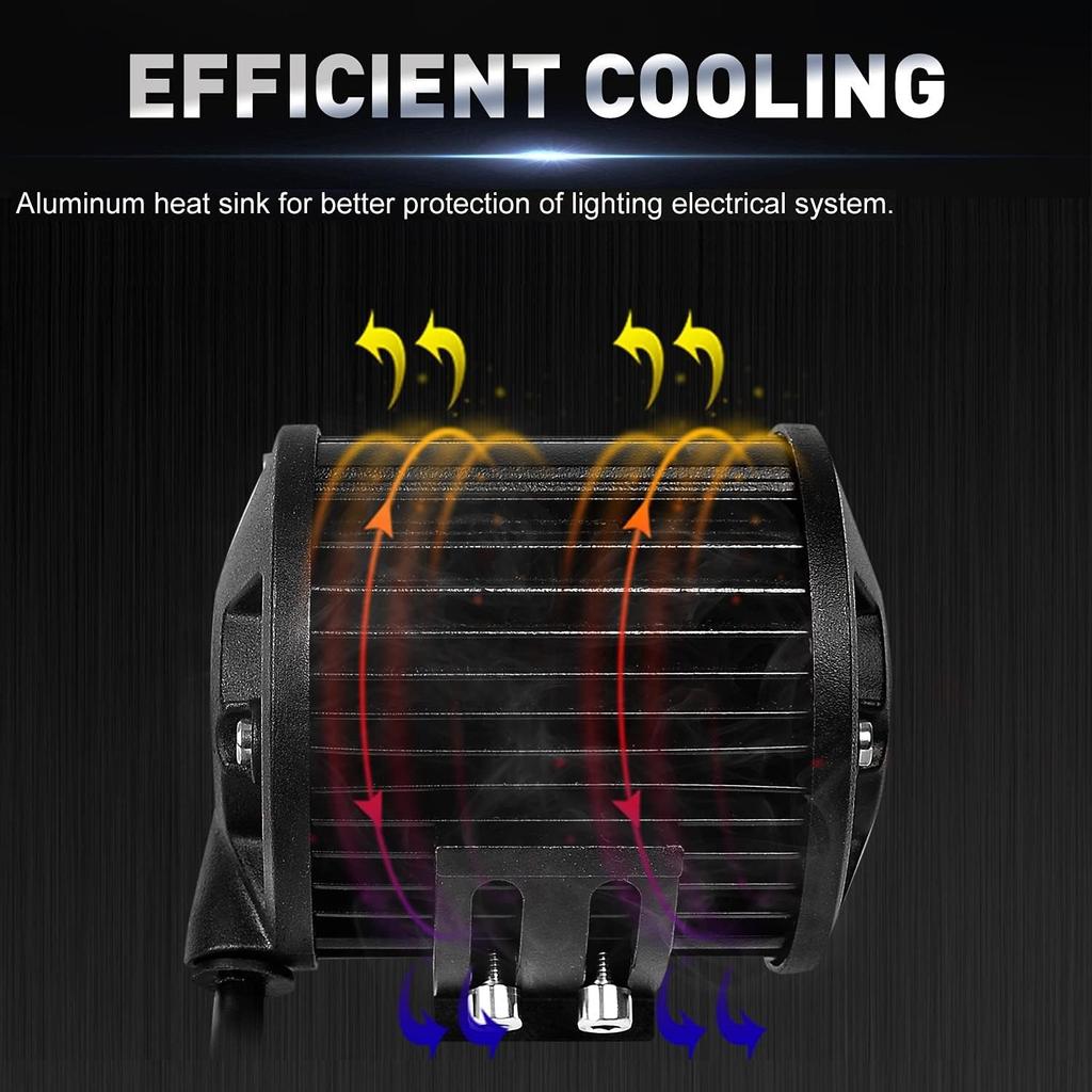 LED Light Pods, AAIWA 4 Inch 120W LED Light Bar 12000LM Spot Flood Combo Off Road Light Triple Row LED Work Light Driving Fog Light for Pickup Truck