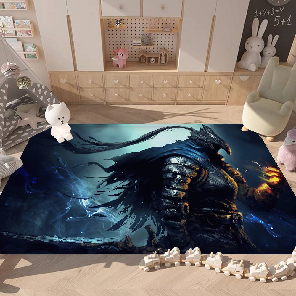 Classic D-dark Anime S-souls Game Hallway Carpet Washable Non-Slip Living Room Sofa Chairs Area Mat Kitchen Doormat Area Rug