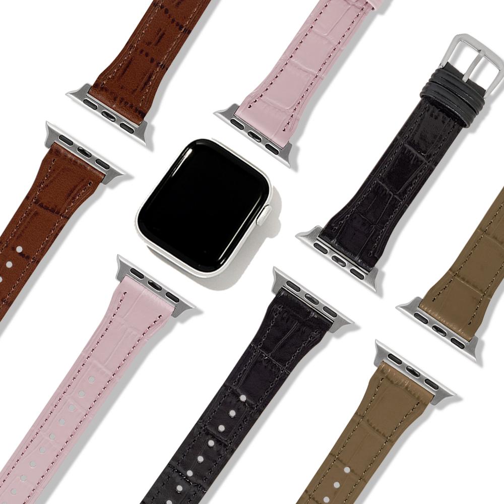 Loideu [Apple Watch 38-41Mm Compatible] Crocodile Pattern Cowhide Apple Watch Strap Ll2S22904P