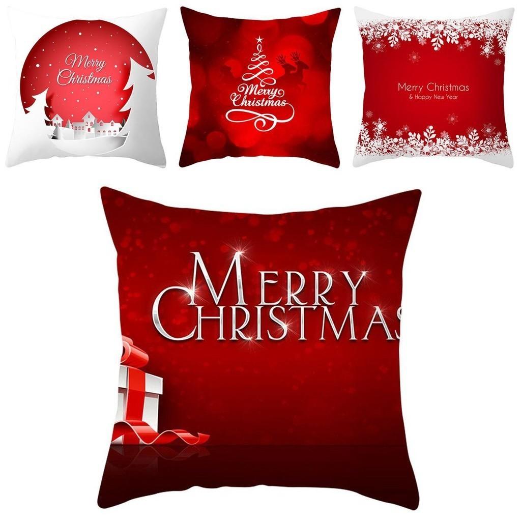 Elegant Christmas Red Cushion Cover Super Soft Pillowcase For Stylish Sofa Decor