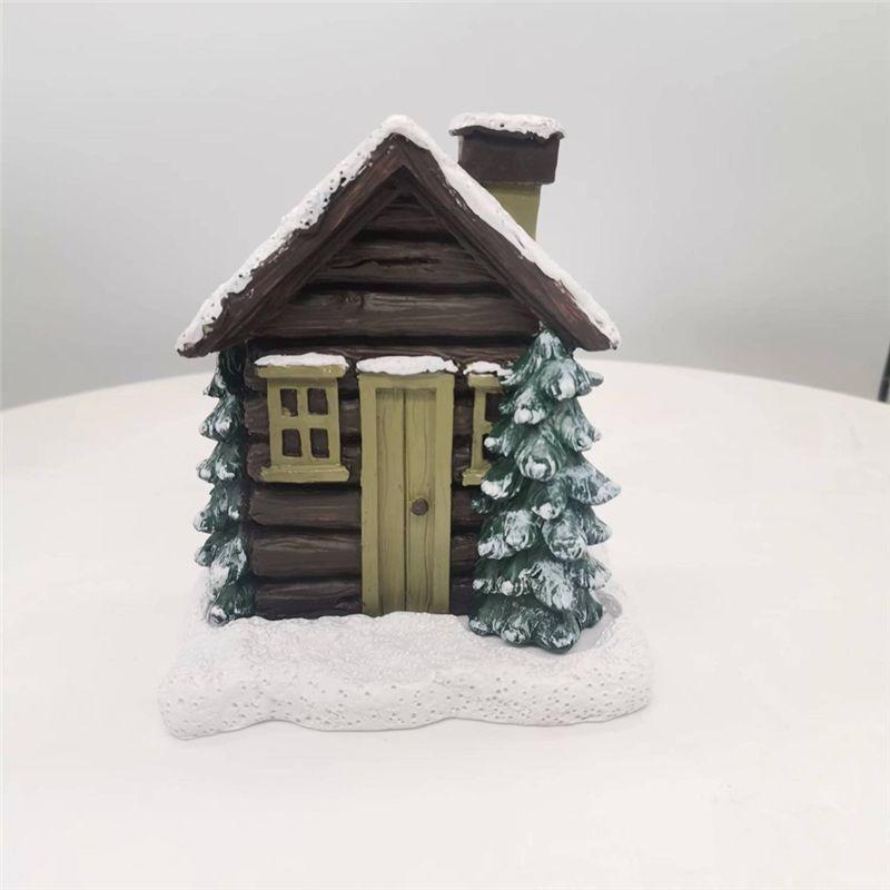 AEE4-House Incense Cone Holder Resin Village Incense Cone Holder Indoor Incense Burner For Table Decorations Home Decoration