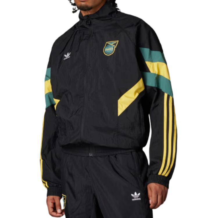 Adidas Originals Logo Stand Collar Loose Fit Zip Long Sleeve Jacket Men Jackets Black IN5568