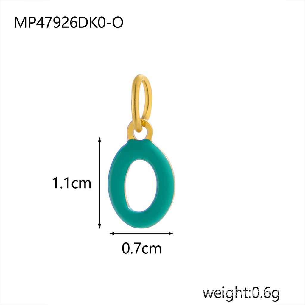 CARLIDANA Simple Gold Plated Stainless Steel Jewelry Alphabet Pendant Small Mini Colorful Oil Drop Initial Letter Necklace
