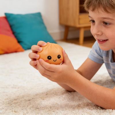 Stress Relief Steamed Bun Toy Portable Travel Slow Rising Smiling Bun Sensory Toy Kids Adults Soft Stress Ball Bun Squeeze Pinch Fidget Toy