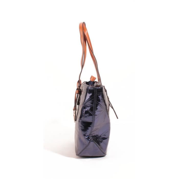 Tote Bag - Thierry Mugler - Caprice 2 - Blue - Metallic Imitation Leather - 4 Interior Pockets