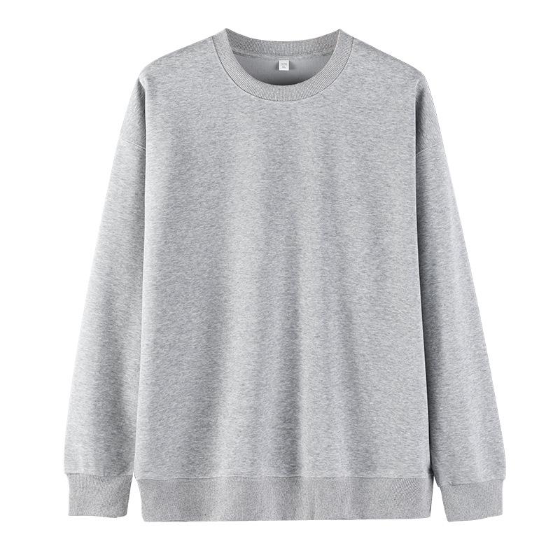 Sweatshirt unisexe en molleton de coton 320g - Léger, Coupe ample, Couleur unie, Manches longues, Col rond pour l'automne/hiver.