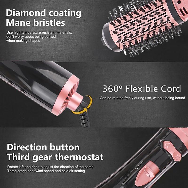 Hair Dryer Brush 2 In 1  Air Spin Brush Curling Straightening Styling Auto-Rotating Ionic Round Blow Hair Dryer Volumizer