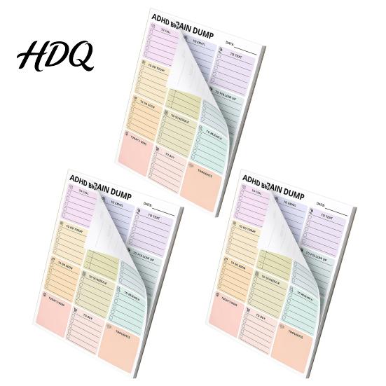 Daily Task Tracker A5 Brain 50 Office Desk Accessory Pad with Dump Planner Sheets Thickened Paper Notepad