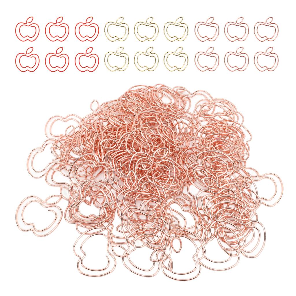 100pcs Fruit Paper Clips Cute Bookmark Pare Clips Portable Funny Small Paper Clips with Transparent 