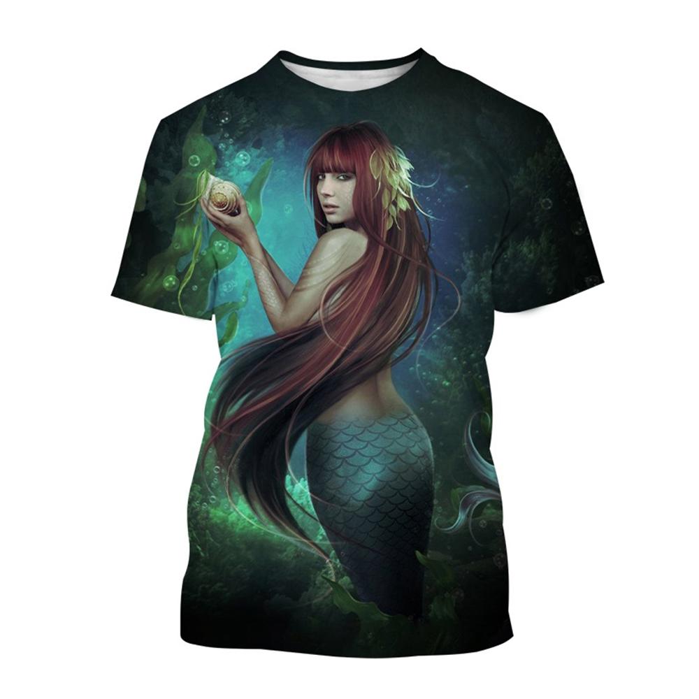 

Сексуальный 3D-принт русалки Повседневные футболки Ocean Girl Fashion Мужские и женские повседневные уличные футболки Harajuku Hip-Hop Street Style Футболки Топы 2XL
