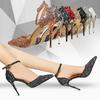 Bigtree European and American Fashion Sexy Hollow Out Nightclub Show Metal Heel  9.5cm High Heel Sparkle Sequins with Sandals