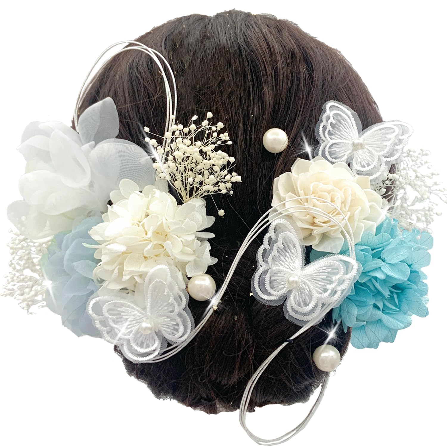 

JZOON Hair Ornaments for Dried and Solar Popular Hair Accessories for Photo and Japanese Perfect for and Set in White and Y1702 Coming-of-Age