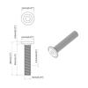 Hex Phillips Head Security Screw 12 pcs Silver M6 * 35 mm Steel
