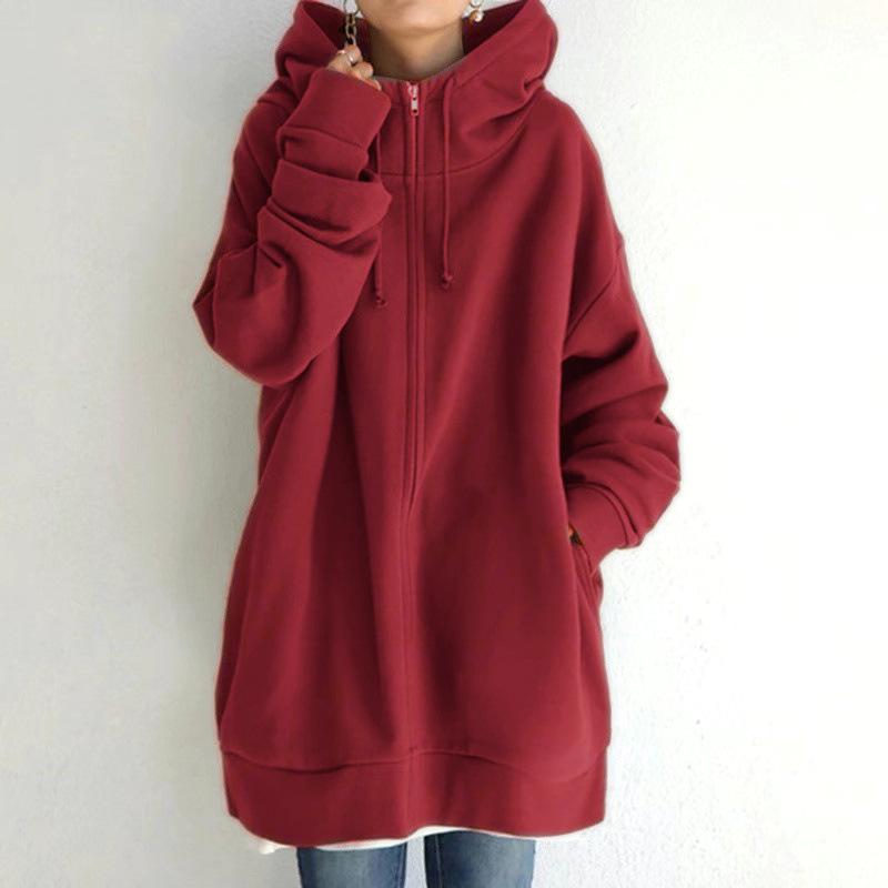 Autumn/Winter 2023 Street Style Fleece-Lined Zipper Hoodie (HS0714)