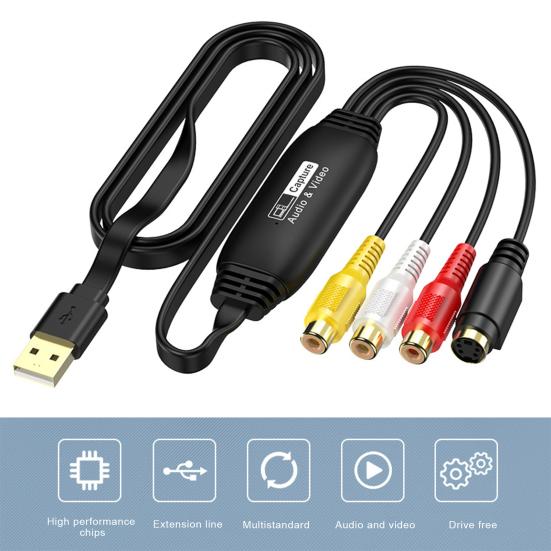 USB Videoaufnahme 1080P VHS VCR Kartenadapter TV zu Digital Konverter RCA
