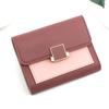 Compact Clutch Fashionable Retro Square Purse Pu Leather Wallet Solid Color Zippered Coin Pocket For Daily Use Gifting Holidays