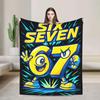 Cute  Six Seven  Funny Italian Brainrot Gaming Meme Flannel Blanket Autumn Warm Throw for Kids Outdoor Bedspread