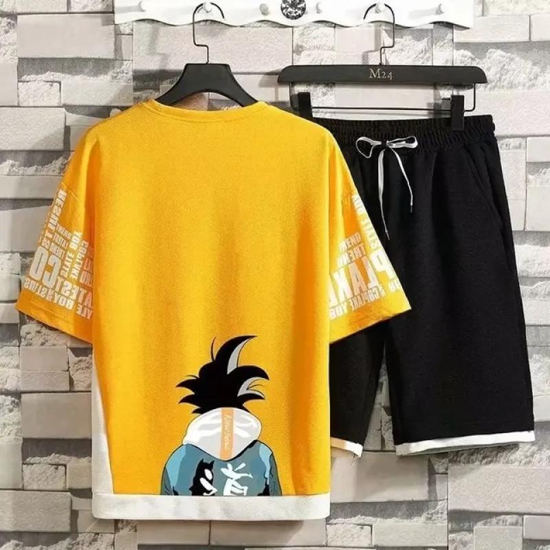 

Мужской комплект летних шорт, спортивный костюм, студенческая футболка с короткими рукавами, мужской топ с 3D принтом для тренировок, быстросохнущий 2XL