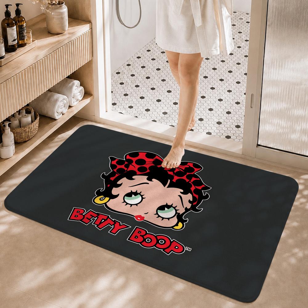 Vintage Cartoon B-Betty Boop Floor Mat Non-Slip Absorbent Floor Mat Decorative Rug for Home Bathroom Bedroom Entryway