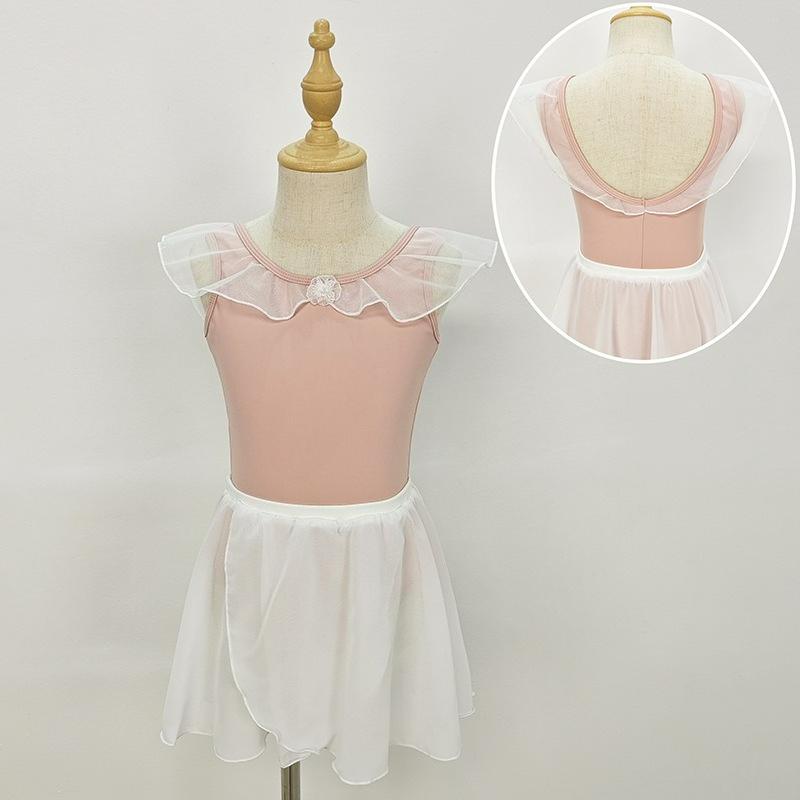 Kinder Tanzkleidung Sommer Kurzarm Übungstest Aufführung Tutu Rock Ärmellos Prinzessin Mädchen Ballett Kostüm