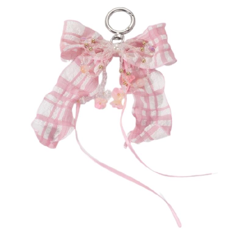 Pearls Bows Keychain Bag Charms Car Keyrings Bag Charms Accessories for Purse Backpack Decorations Valentines Day Gifts