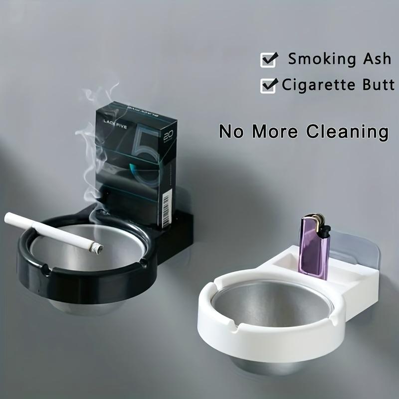Windproof Stainless Steel Wall Mounted Ashtray - Minimalist Design for Home, Office, Indoor/Outdoor Use Smokeless Ashtray