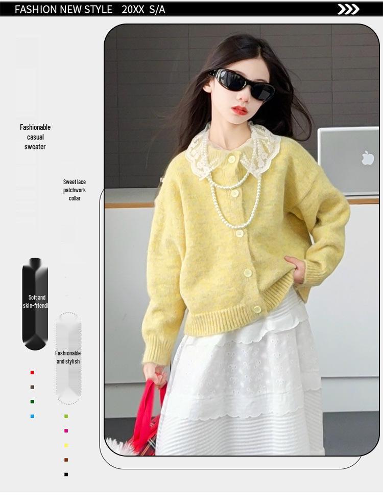 Herbst 2025 Mädchen Modischer Pullovermantel im koreanischen Stil - Stilvolles Outfit für große Kinder