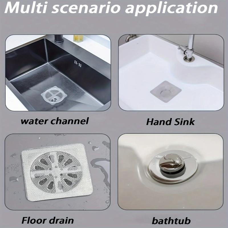 10/20 pièces Autocollant pour Bonde de Sol, Filtre Cheveux Auto-adhésif Anti-insectes pour Salle de Bain, Filtre d'Égout, Filet Anti-bouchage pour Cuisine