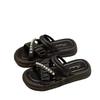 New pearl two wear thick-soled slippers women's fashion versatile cool slippers summer