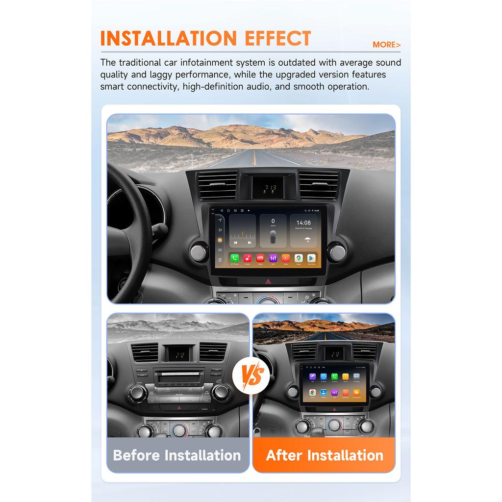 Hizpo Snapdragon AI for Toyota Highlander Kluger 2007 - 2013 Android Car Radio Multimedia Video Player GPS Navigation Intelligent Screen 4G Carplay