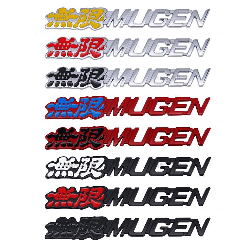 3D Metal MUGEN Logo Decals Emblem Badge Car Sticker For Honda Civic Accord Odyssey CRV CBR VTX VFR Hrv Jazz Auto Rear Back Trunk