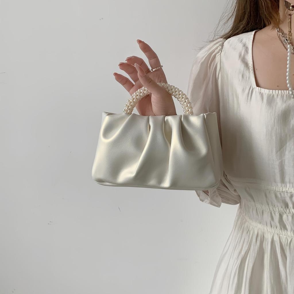 Elegante Pochette da Sera con Manico in Perla Borsa da Sera Chic da Donna Tracolla Regolabile per Indossarla a Spalla o a Tracolla Perfetta